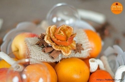 Розочка из апельсиновой корочки
